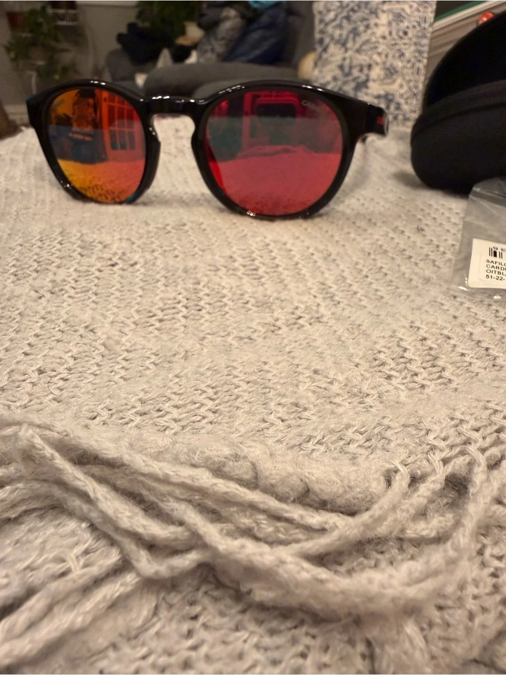 Carrera Men's Black Frames with Red Mirrored Lenses